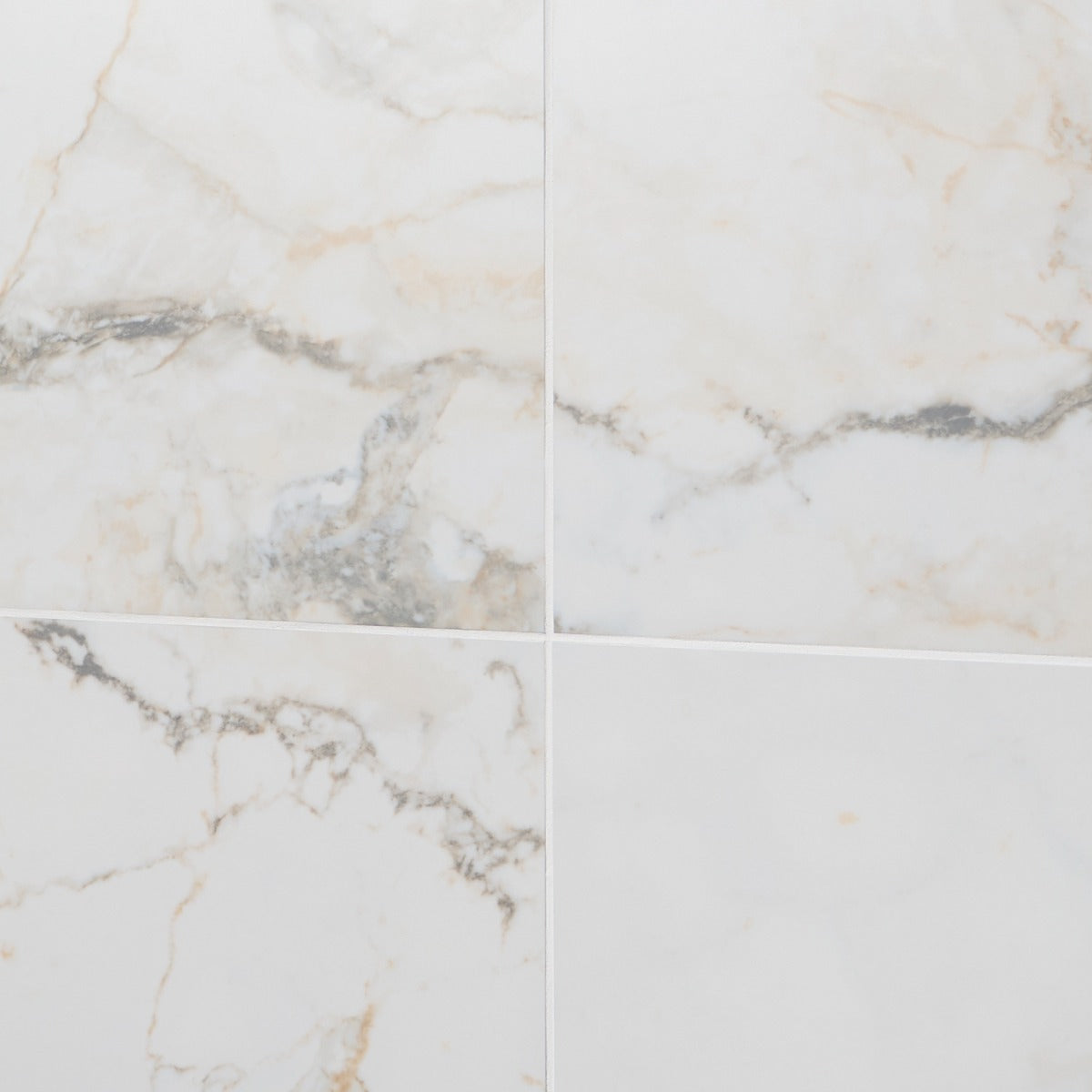 Lux Tile Calacatta Macchia White Gold 12x24 Marble Look Matte Porcelain Tile