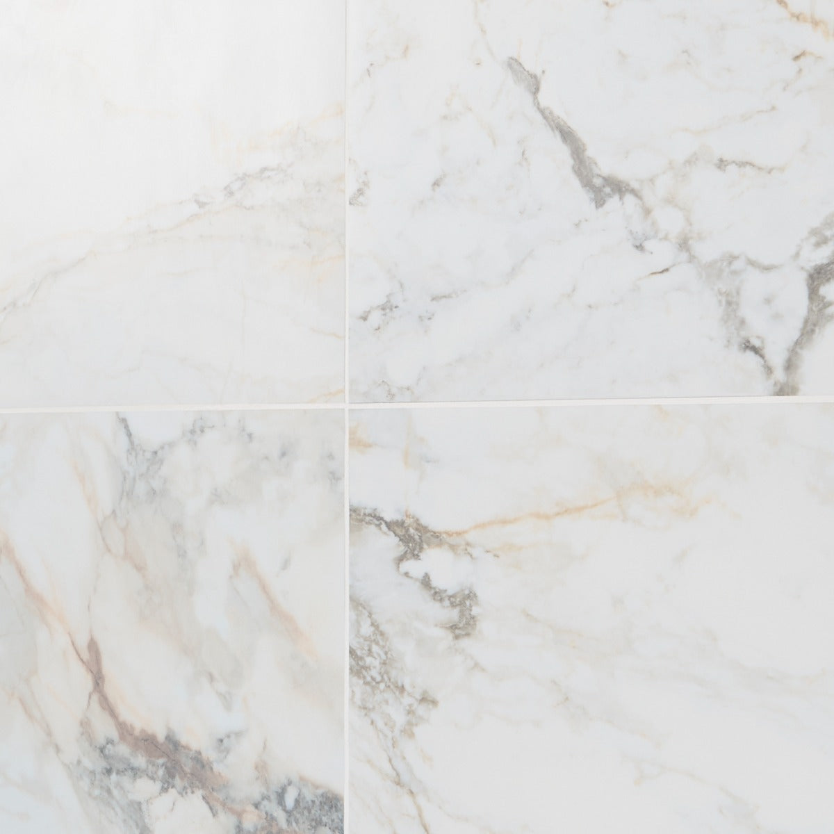 Calacatta Macchia White Gold 24x48 Marble Look Matte Porcelain Tile - Lux Tile