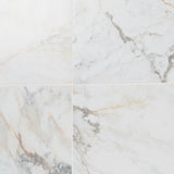 Calacatta Macchia White Gold 24x48 Marble Look Matte Porcelain Tile - Lux Tile
