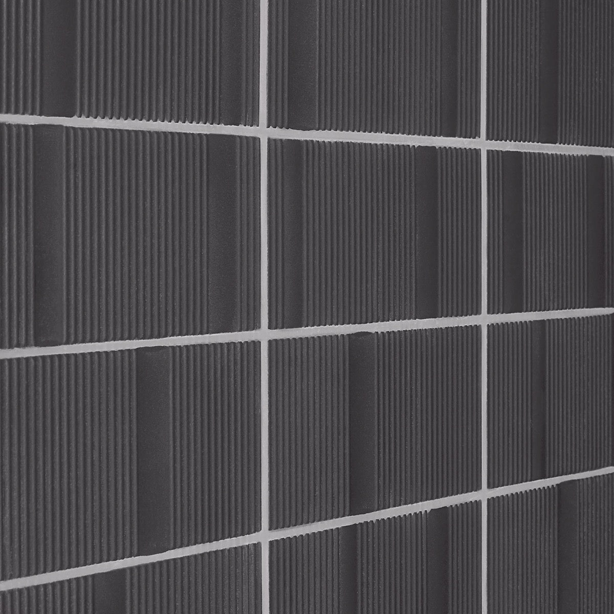 Division Antracite Black 8x16 Fluted Matte Ceramic Wall Tile