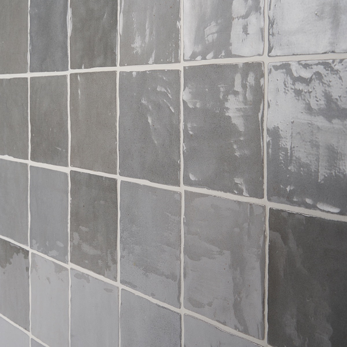 Portmore Gray 4x4 Glossy Ceramic Tile - Lux Tile