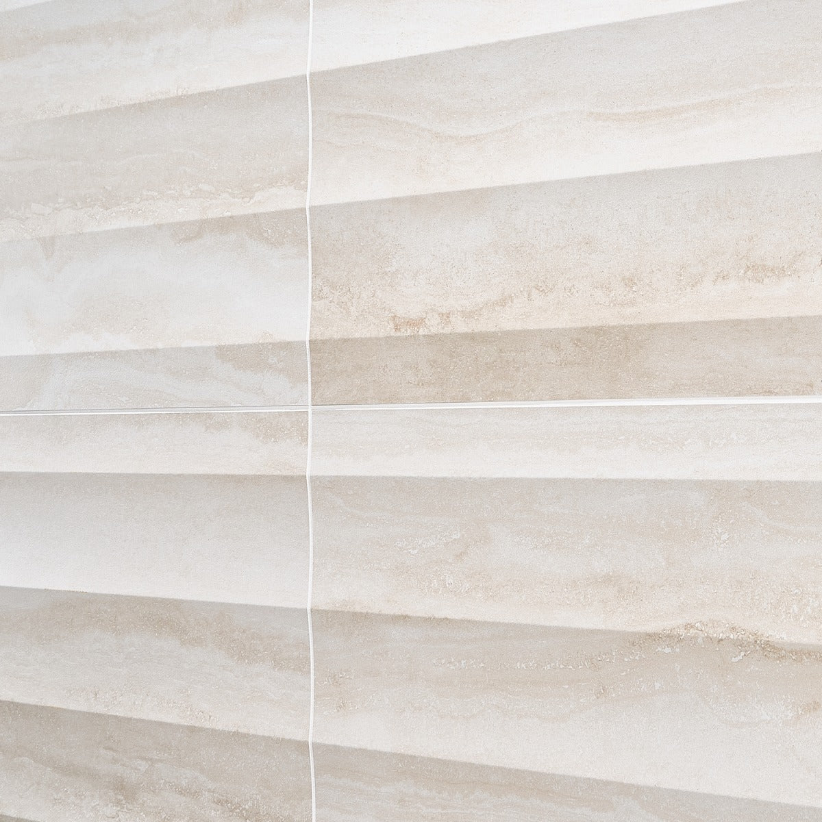 Lumar Waves 3D Travertino Bianco Warm White 24x48 Matte Porcelain Tile