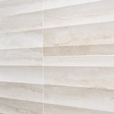 Lumar Waves 3D Travertino Bianco Warm White 24x48 Matte Porcelain Tile