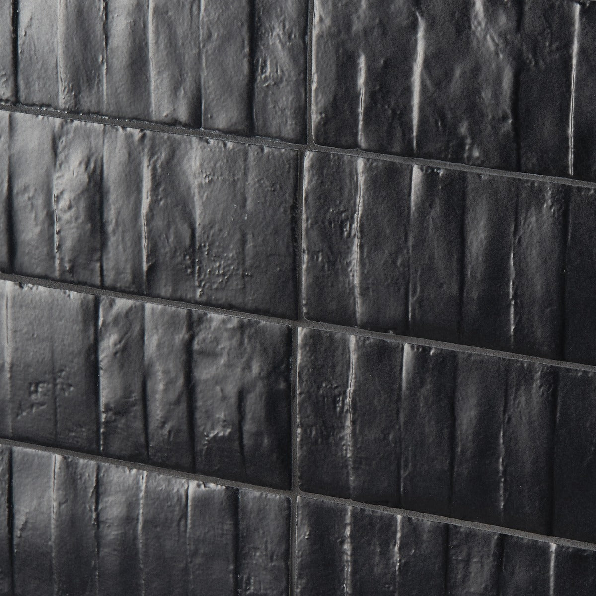 Rework Leather Black 3x12 Matte Porcelain Subway Tile - Lux Tile