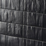 Rework Leather Black 3x12 Matte Porcelain Subway Tile - Lux Tile