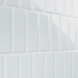 Lux Tile Rise Ice Blue 4x12 Beveled Glossy Ceramic Subway Tile