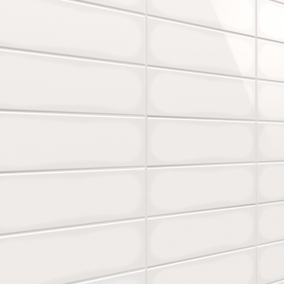 Lux Tile Monumental Mist White 4x12 Polished Porcelain Subway Tile
