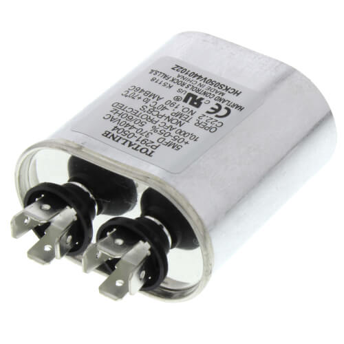 Carrier P291-0504 capacitor - detail view (Voltage: 440v, 370V, 370/440v; MFD: 5)
