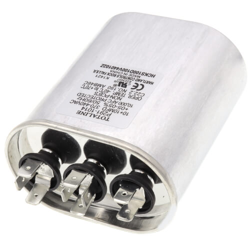 Carrier P291-1014 capacitor - detail view (Voltage: 370V; MFD: 10)