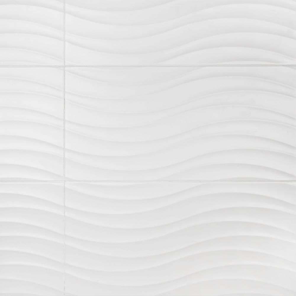 Merola Tile Silueta Blanco Matte 12-3/8 in. x 24-7/8 in. Ceramic Wall Tile (15.42 sq. ft. / Case)