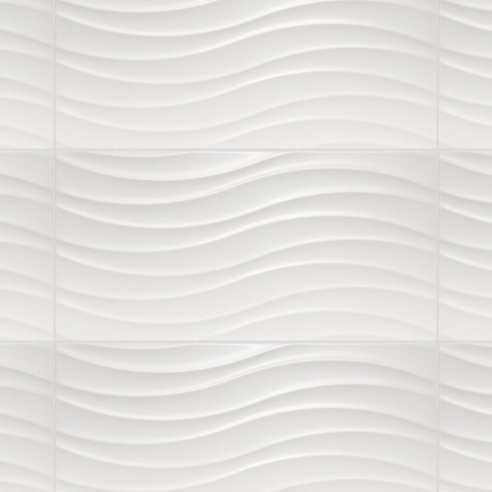 Merola Tile Silueta Blanco Matte 12-3/8 in. x 24-7/8 in. Ceramic Wall Tile (15.42 sq. ft. / Case)