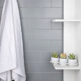 Merola Tile Projectos 7-3/4 in. x 3-7/8 in. Cinza Matte Ceramic Subway Floor and Wall Tile, 11.46 sq. ft. per Case
