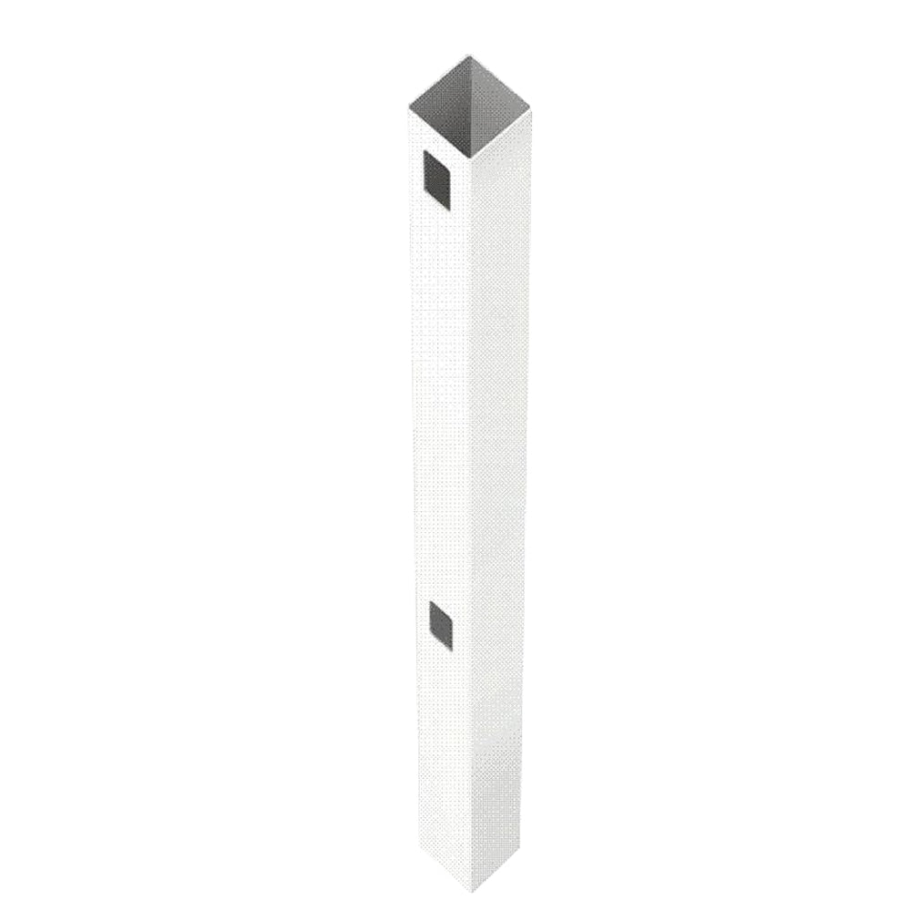 Veranda Pro Series 5 in. x 5 in. x 8 ft. White Vinyl Woodbridge Closed Picket Top Routed Line Fence Post