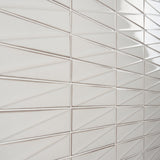 Axelle Ice White 3x12 3D Glossy Ceramic Subway Tile - Lux Tile
