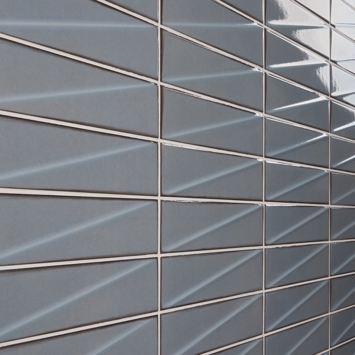 Axelle Misty Gray 3x12 3D Glossy Ceramic Subway Tile - Lux Tile