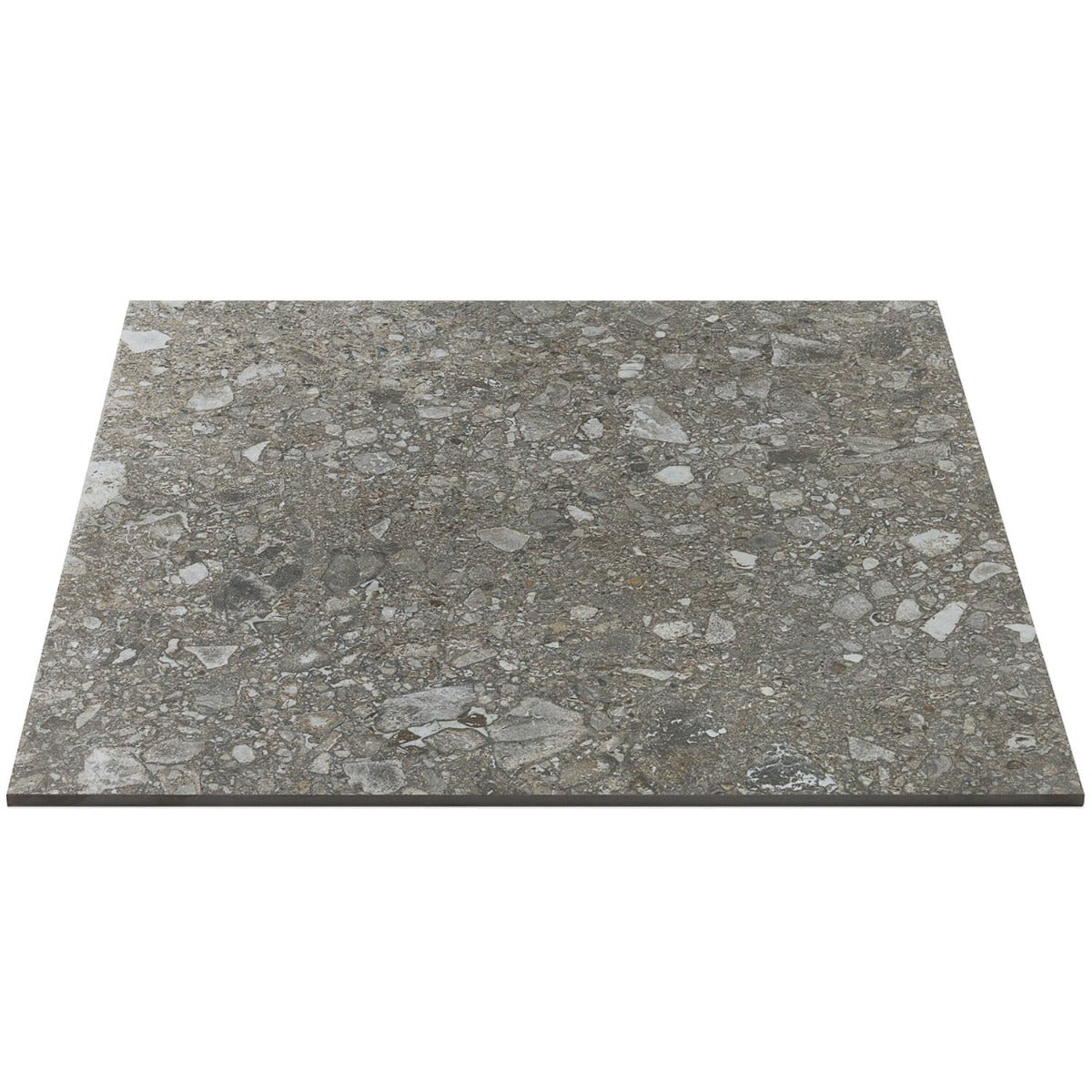 Rizo Antracite Dark Gray 24x24 Terrazzo Look Semi-Polished Porcelain Tile