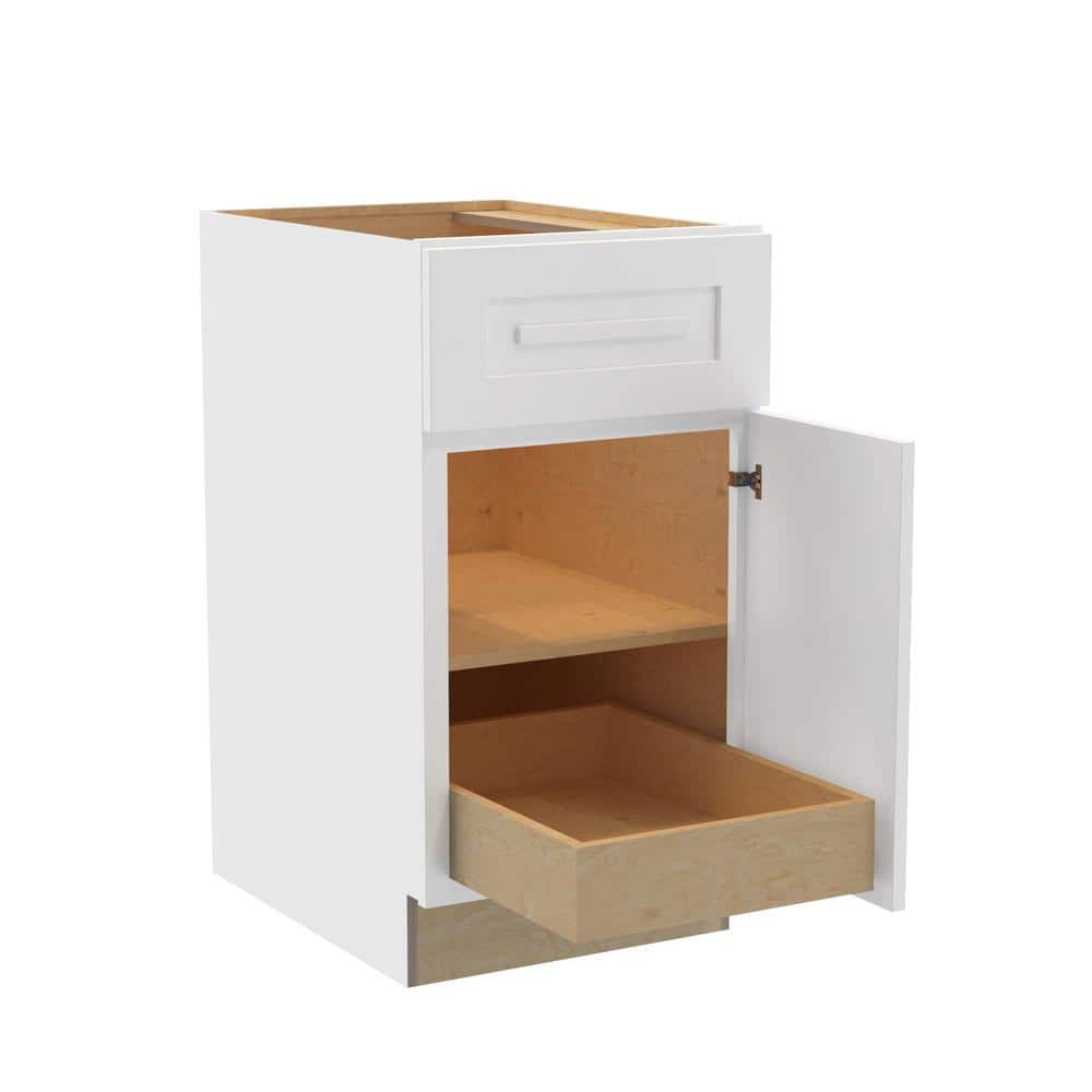 Home Decorators Collection Grayson 18 in. W x 24 in. D x 34.5 in. H Assembled Plywood Base Kitchen Cabinet in Pacific White