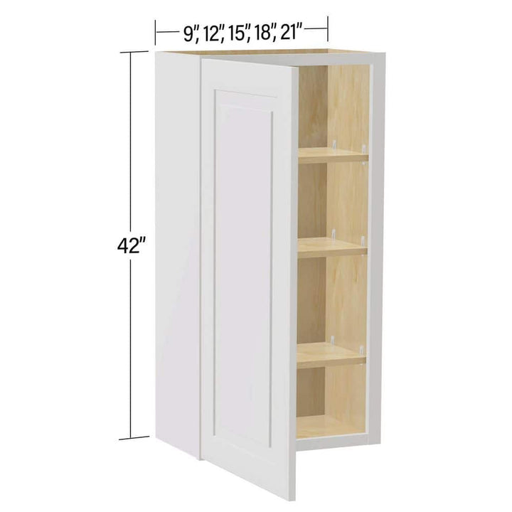 Home Decorators Collection Grayson 18 in. W x 12 in. D x 42 in. H Assembled Plywood Wall Kitchen Cabinet in Pacific White with Soft Close