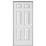 Masonite Utility 6-Panel Primed Steel Prehung Exterior Door, No Brickmold, Left-Hand Inswing, 32 in. x 80 in.