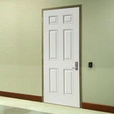Masonite Utility 6-Panel Primed Steel Prehung Exterior Door, No Brickmold, Left-Hand Inswing, 32 in. x 80 in.