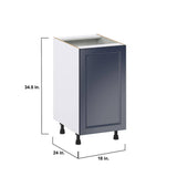 J COLLECTION Devon Painted Blue Recessed Assembled 2 Waste Bins Pull Out Kitchen Cabinet (18 in. W x 34.5 in. H x 24 in. D)