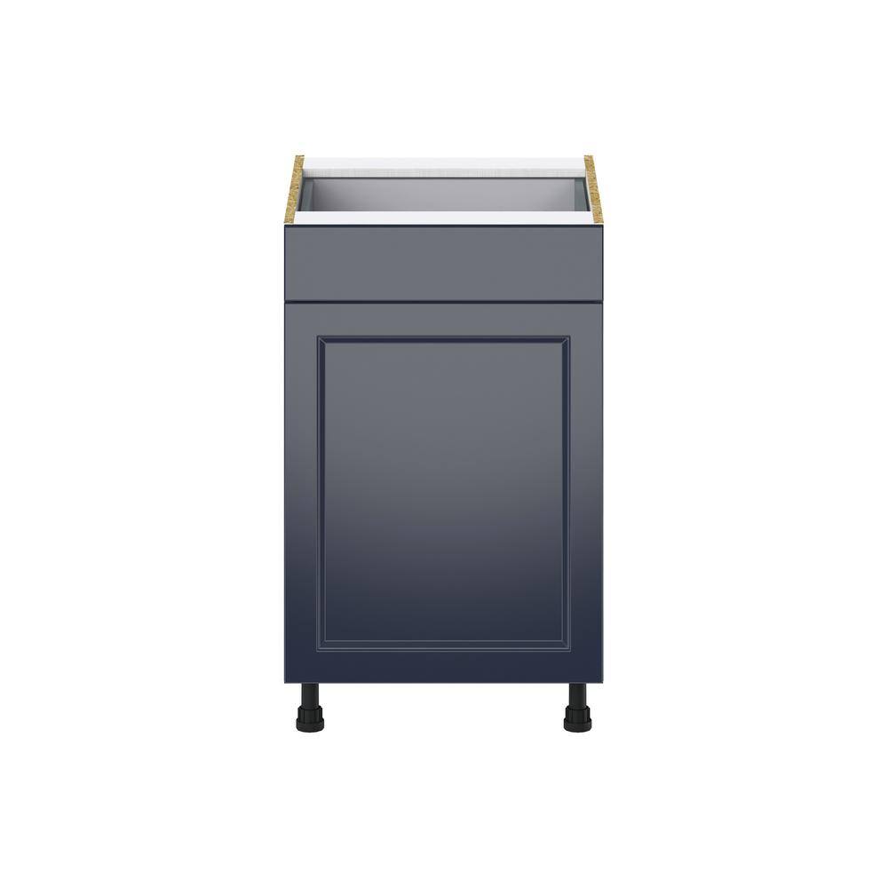 J COLLECTION Devon 21 in. W x 24 in. D x 34.5 in. H Painted Blue Shaker Assembled Base Kitchen Cabinet with a Drawer