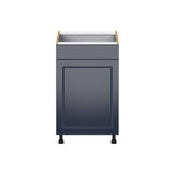 J COLLECTION Devon 21 in. W x 24 in. D x 34.5 in. H Painted Blue Shaker Assembled Base Kitchen Cabinet with a Drawer