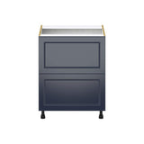 J COLLECTION Devon Painted Blue Shaker Assembled Base Kitchen Cabinet with 2 Drawers 27 in. W x 34.5 in. H x 24 in. D