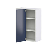 J COLLECTION Devon 30 in. W x 40 in. H x 14 in. D Painted Blue Recessed Assembled Wall Blind corner Kitchen Cabinet