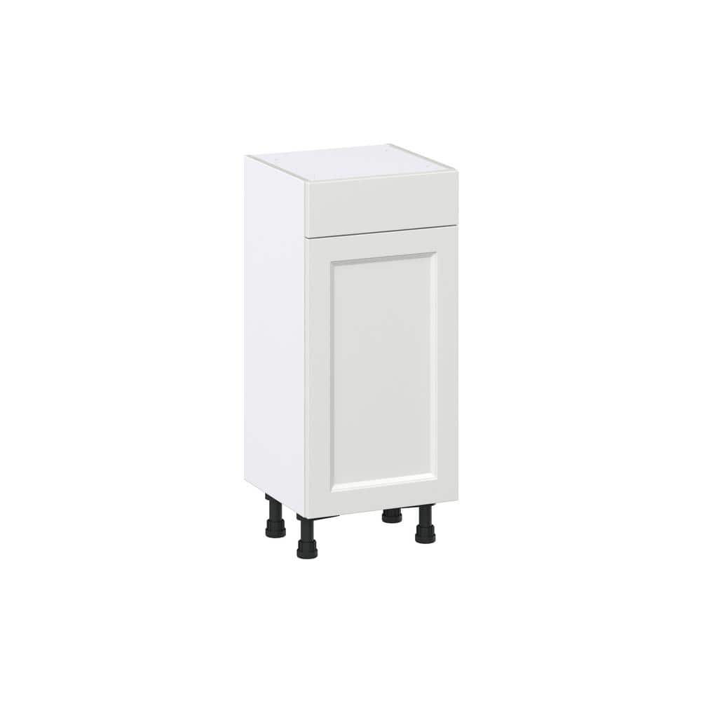 J COLLECTION 15 in. W x 14 in. D x 34.5 in. H Alton Painted White Shaker Assembled Shallow Base Kitchen Cabinet with a Drawer