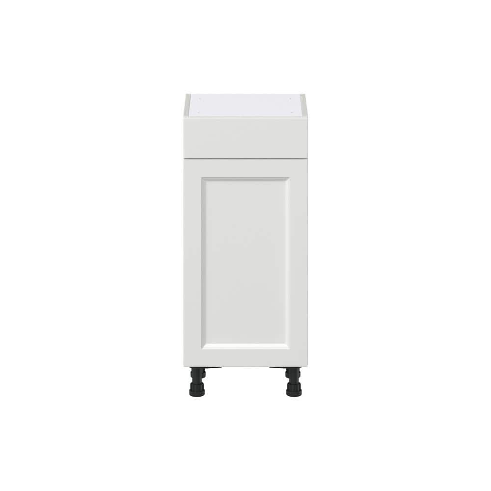 J COLLECTION 15 in. W x 14 in. D x 34.5 in. H Alton Painted White Shaker Assembled Shallow Base Kitchen Cabinet with a Drawer