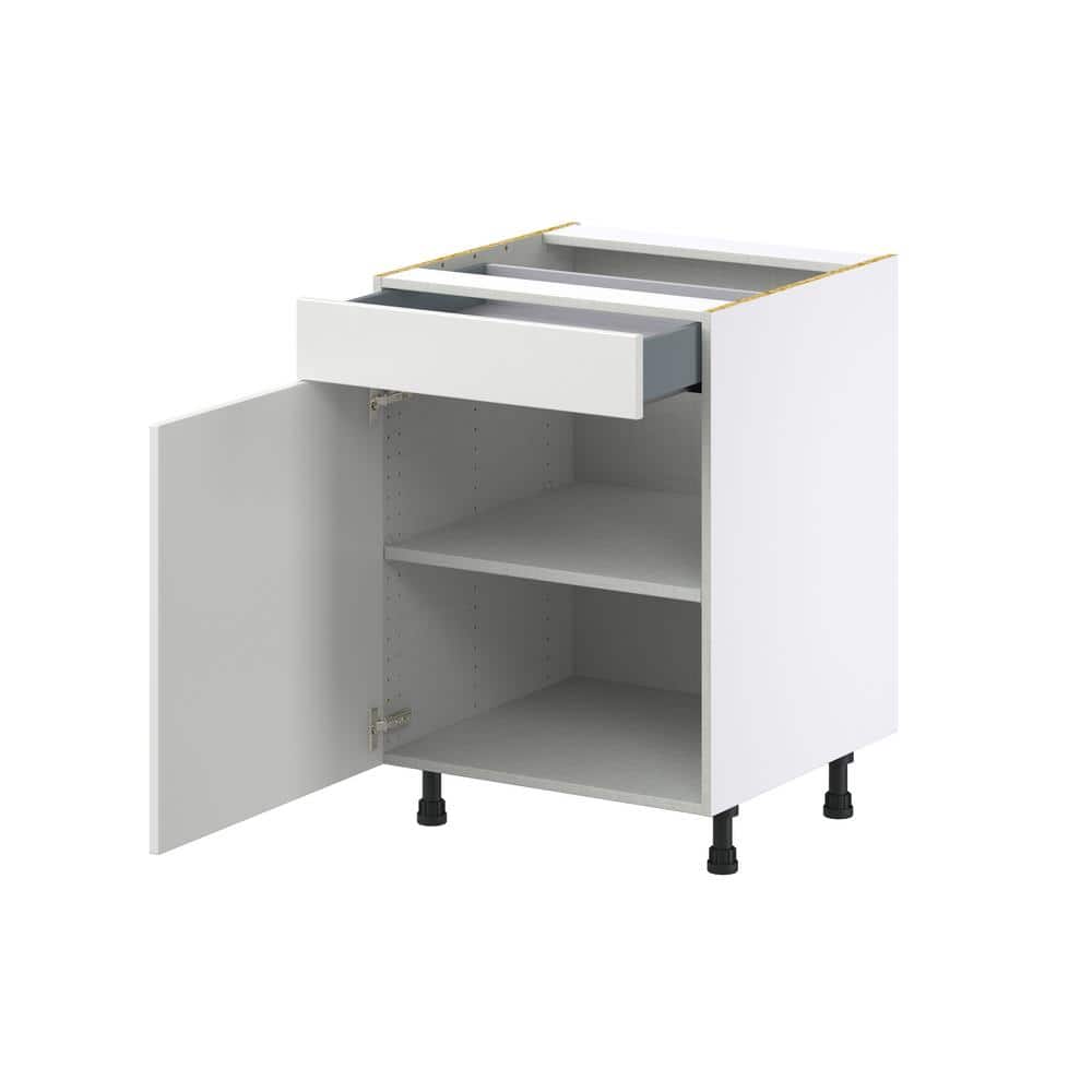 J COLLECTION Alton 24 in. W x 24 in. D x 34.5 in. H Painted White Shaker Assembled Base Kitchen Cabinet with a Drawer