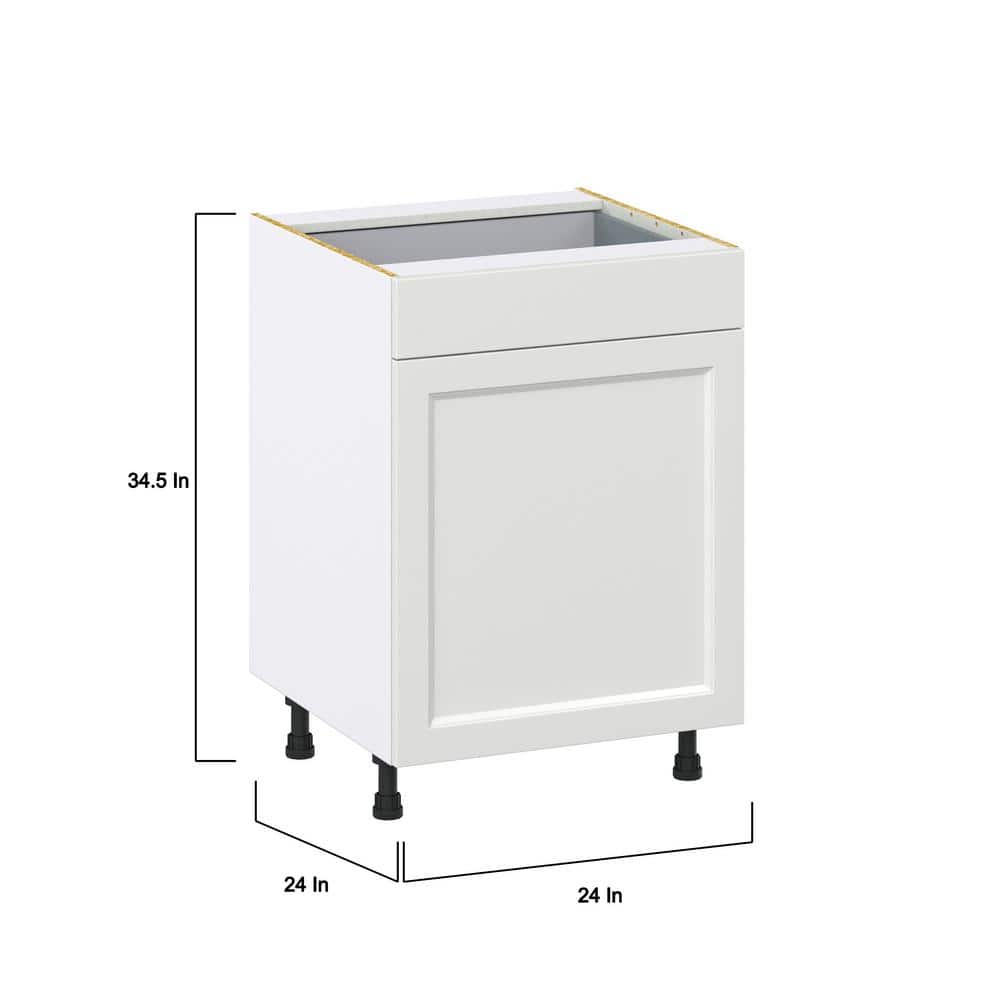 J COLLECTION Alton 24 in. W x 24 in. D x 34.5 in. H Painted White Shaker Assembled Base Kitchen Cabinet with a Drawer