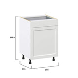 J COLLECTION Alton 24 in. W x 24 in. D x 34.5 in. H Painted White Shaker Assembled Base Kitchen Cabinet with a Drawer