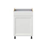 J COLLECTION Alton 24 in. W x 24 in. D x 34.5 in. H Painted White Shaker Assembled Base Kitchen Cabinet with a Drawer