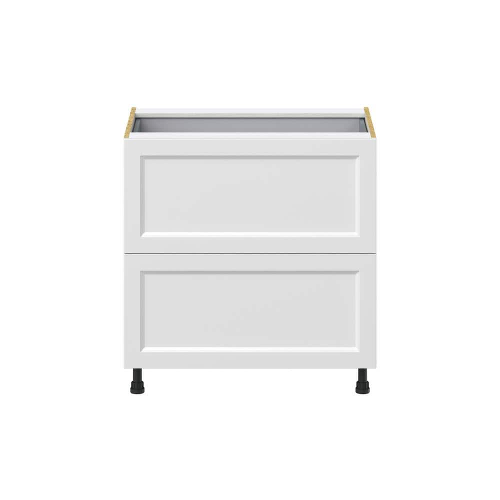 J COLLECTION Alton Painted 33 in. W x 34.5 in. H x 24 in. D in White Shaker Assembled Base Kitchen Cabinet with 3-Drawers