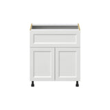 J COLLECTION Alton 30 in. W x 24 in. D x 34.5 in. H Painted White Shaker Assembled Base Kitchen Cabinet with a 10 in. Drawer
