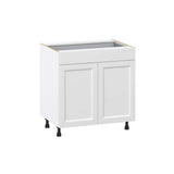 J COLLECTION Alton 33 in. W x 24 in. D x 34.5 in. H Painted White Shaker Assembled Base Kitchen Cabinet with a Drawer
