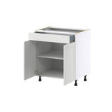 J COLLECTION Alton 33 in. W x 24 in. D x 34.5 in. H Painted White Shaker Assembled Base Kitchen Cabinet with a Drawer