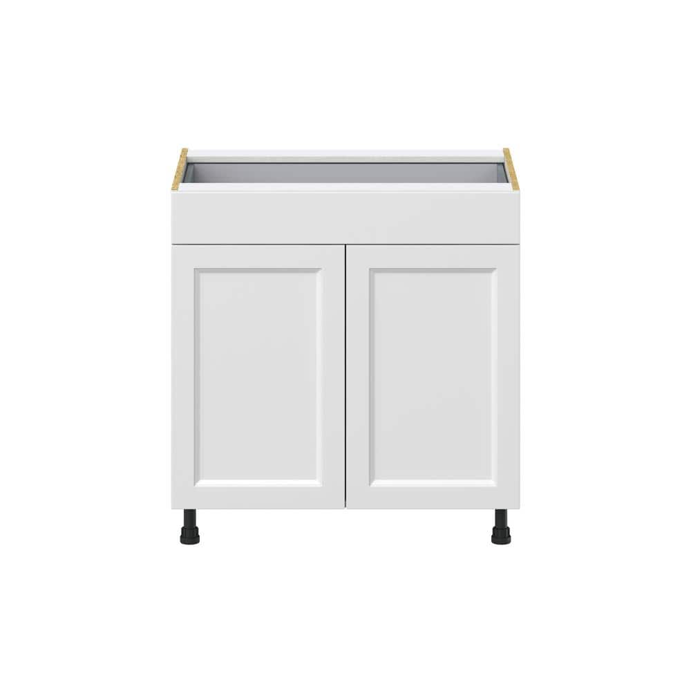 J COLLECTION Alton 33 in. W x 24 in. D x 34.5 in. H Painted White Shaker Assembled Base Kitchen Cabinet with a Drawer