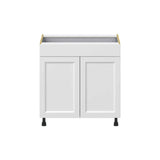J COLLECTION Alton 33 in. W x 24 in. D x 34.5 in. H Painted White Shaker Assembled Base Kitchen Cabinet with a Drawer