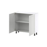 J COLLECTION 36 in. W x 14 in. D x 34.5 in. H Alton Painted White Shaker Assembled Shallow Base Kitchen Cabinet with 2-Doors