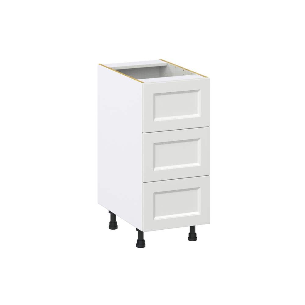 J COLLECTION 15 in. W x 24 in. D x 34.5 in. H Alton Painted White Shaker Assembled Base Kitchen Cabinet with 3-Drawers