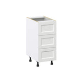 J COLLECTION 15 in. W x 24 in. D x 34.5 in. H Alton Painted White Shaker Assembled Base Kitchen Cabinet with 3-Drawers
