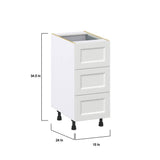 J COLLECTION 15 in. W x 24 in. D x 34.5 in. H Alton Painted White Shaker Assembled Base Kitchen Cabinet with Inner Drawer