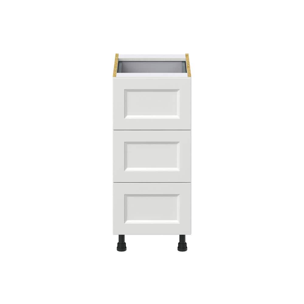 J COLLECTION 15 in. W x 24 in. D x 34.5 in. H Alton Painted White Shaker Assembled Base Kitchen Cabinet with Inner Drawer