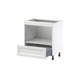 J COLLECTION Alton Painted White Shaker Assembled Built in Microwave Base Kitchen Cabinet 30 in. W x 34.5 in. H in x 24 in. D