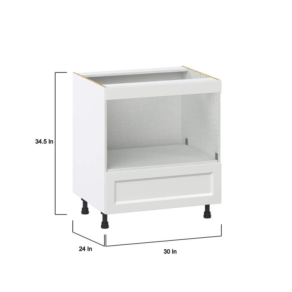 J COLLECTION Alton Painted White Shaker Assembled Built in Microwave Base Kitchen Cabinet 30 in. W x 34.5 in. H in x 24 in. D