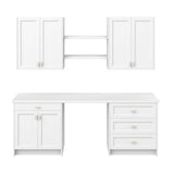J COLLECTION Alton 90 in. W x 89.5 in. H x 24 in. D Painted Bright White in Shaker Assembled Base Office Cabinet Bundle