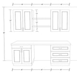 J COLLECTION Alton 90 in. W x 89.5 in. H x 24 in. D Painted Bright White in Shaker Assembled Base Office Cabinet Bundle